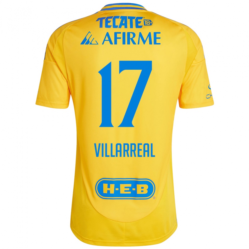 Criança Camisola Natalia Villarreal #17 Ouro Amarelo Principal 2024/25 Camisa