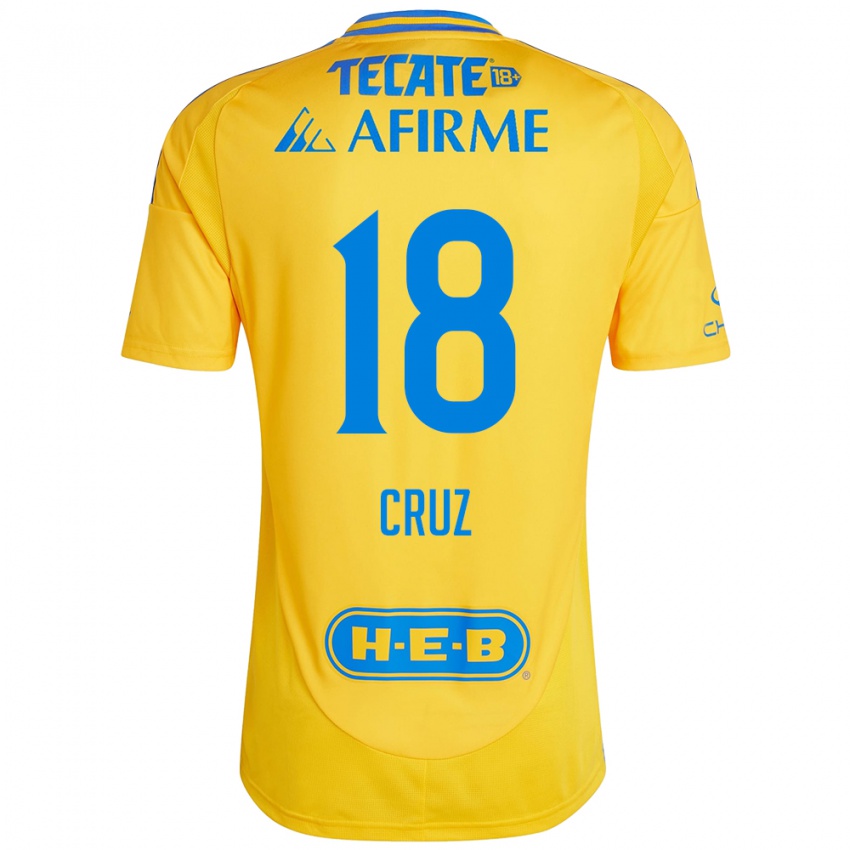 Criança Camisola Belen Cruz #18 Ouro Amarelo Principal 2024/25 Camisa