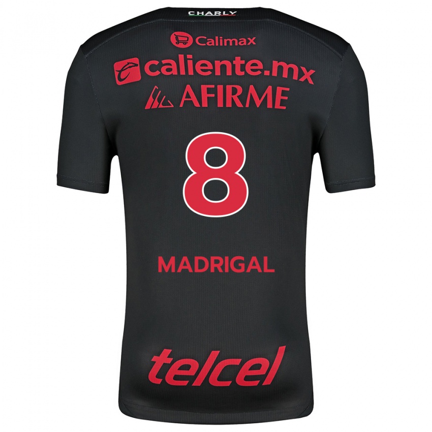 Criança Camisola Fernando Madrigal #8 Preto Vermelho Principal 2024/25 Camisa