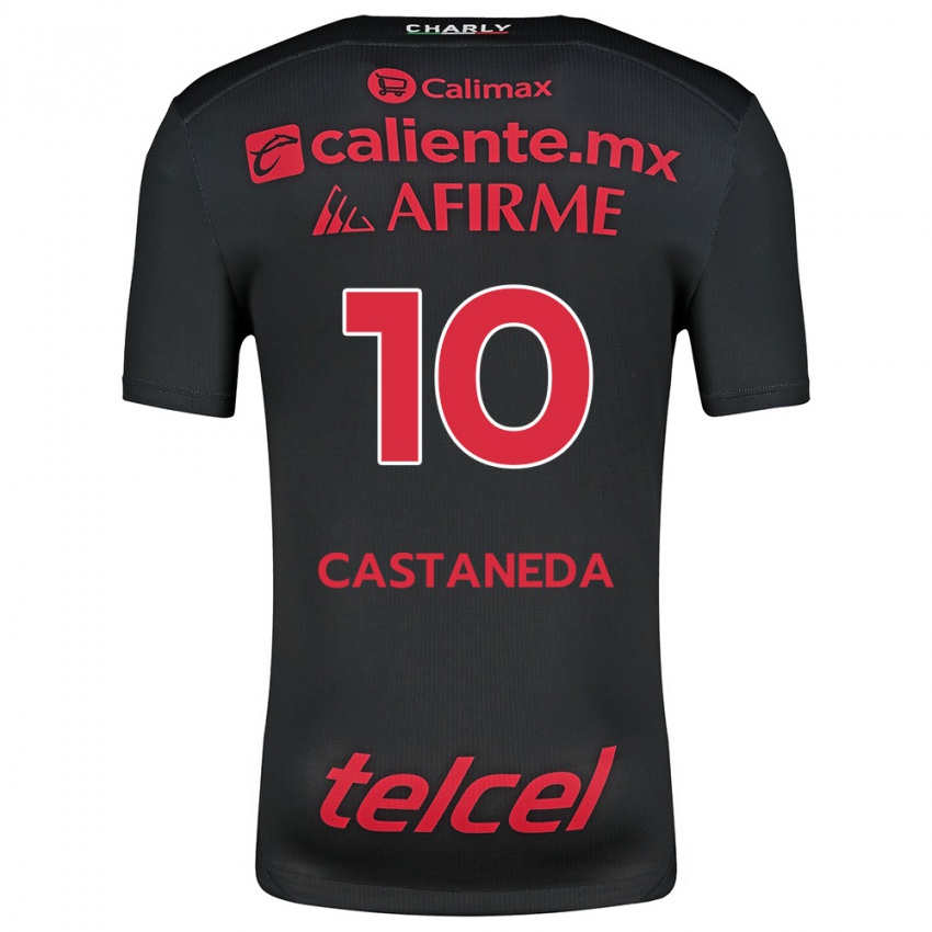 Criança Camisola Kevin Castañeda #10 Preto Vermelho Principal 2024/25 Camisa