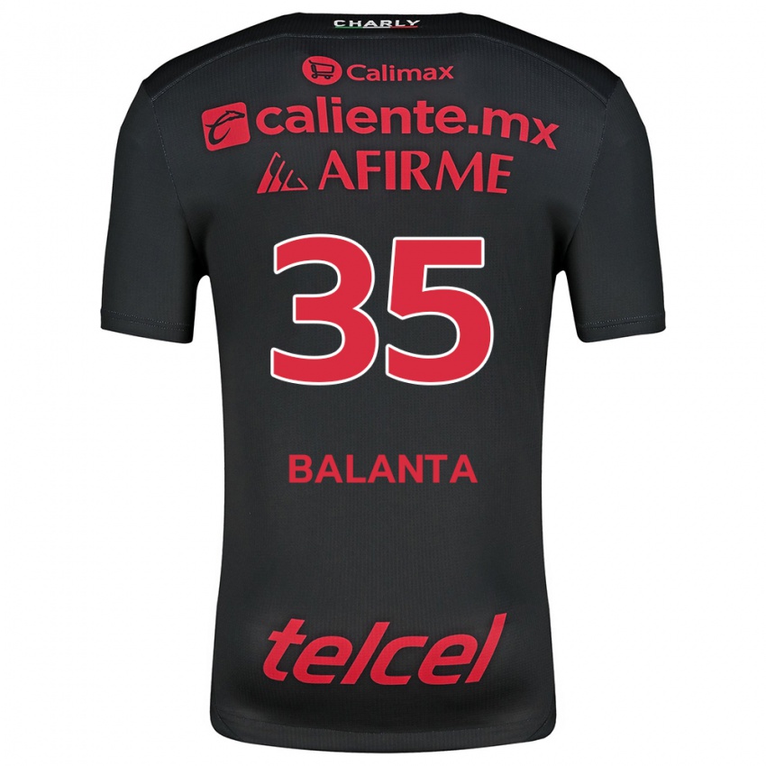 Criança Camisola Kevin Balanta #35 Preto Vermelho Principal 2024/25 Camisa