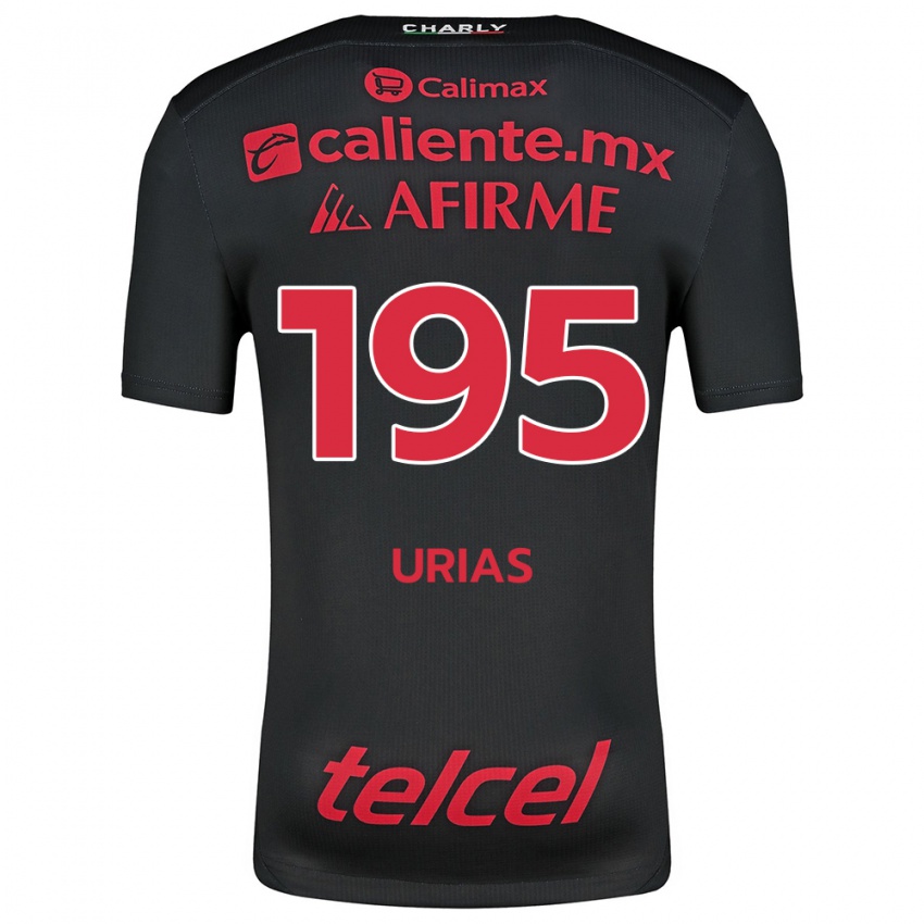 Criança Camisola Héctor Urías #195 Preto Vermelho Principal 2024/25 Camisa