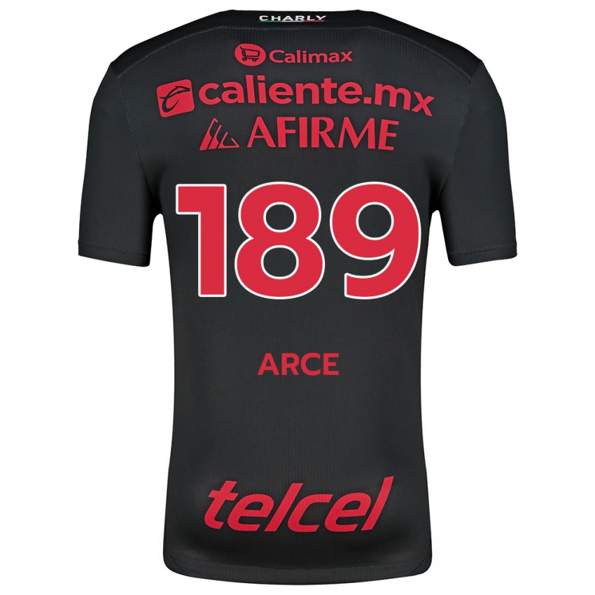 Criança Camisola Diego Arce #189 Preto Vermelho Principal 2024/25 Camisa