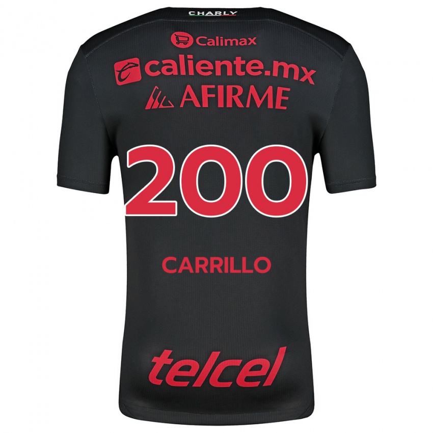 Criança Camisola Manuel Carrillo #200 Preto Vermelho Principal 2024/25 Camisa