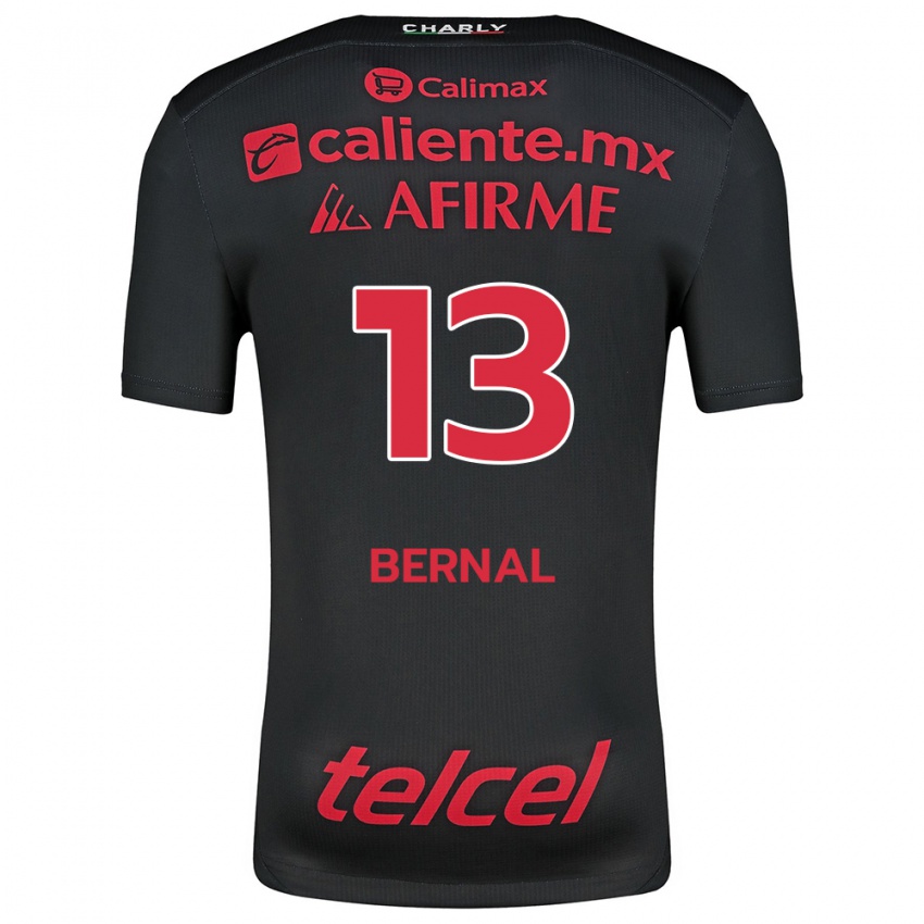 Criança Camisola Mayra Pelayo-Bernal #13 Preto Vermelho Principal 2024/25 Camisa