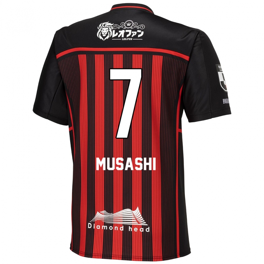 Criança Camisola Musashi Suzuki #7 Vermelho Preto Principal 2024/25 Camisa