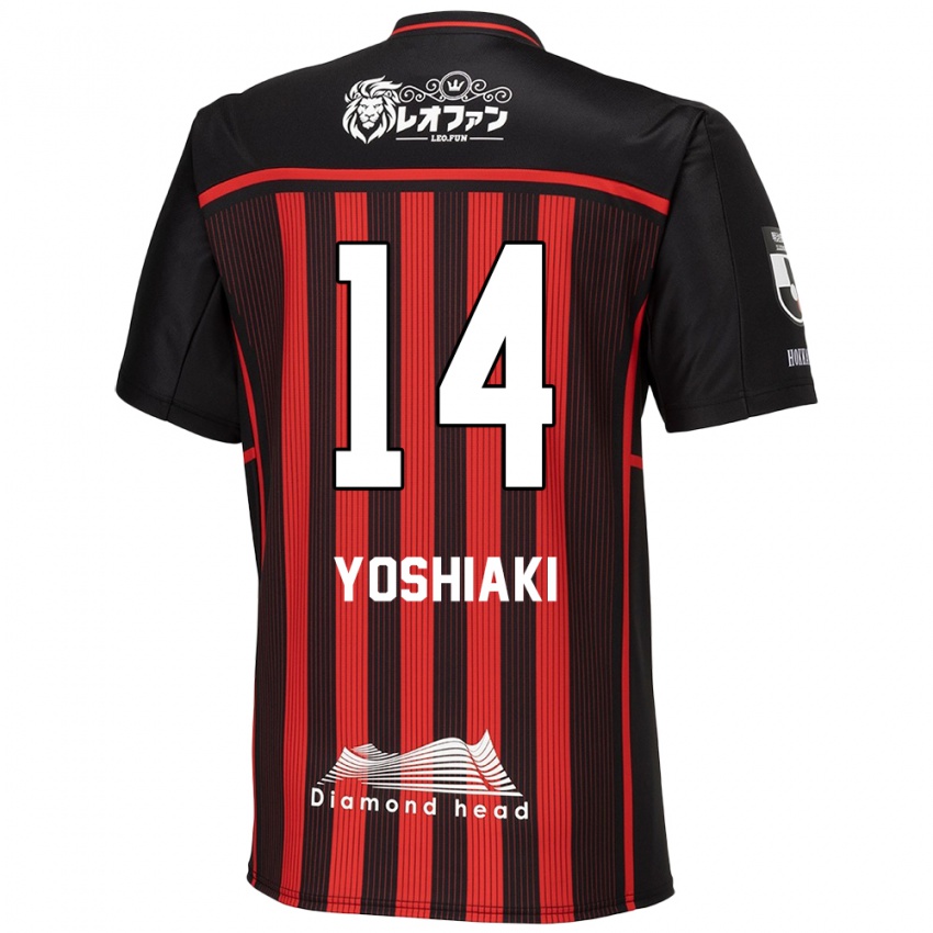 Criança Camisola Yoshiaki Komai #14 Vermelho Preto Principal 2024/25 Camisa