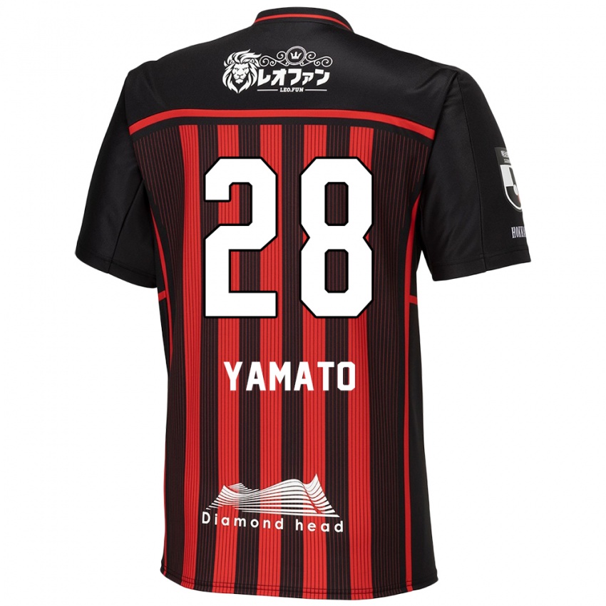 Criança Camisola Yamato Okada #28 Vermelho Preto Principal 2024/25 Camisa