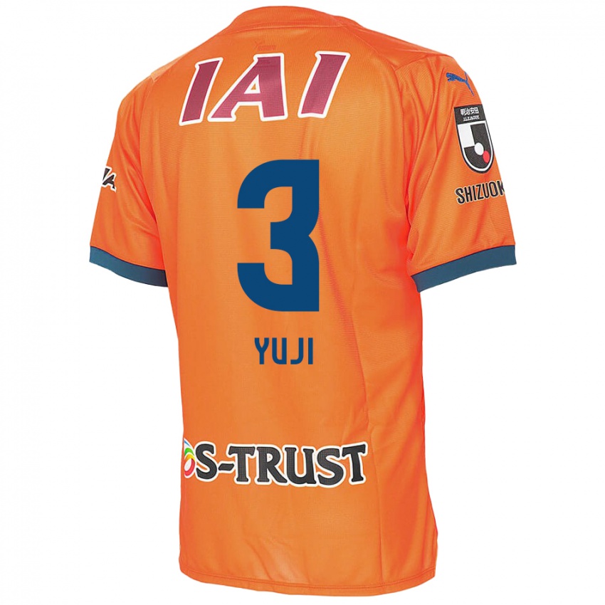 Criança Camisola Yuji Takahashi #3 Laranja Azul Principal 2024/25 Camisa