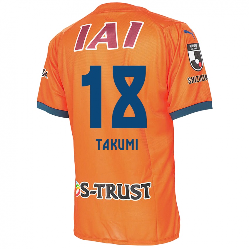 Criança Camisola Takumi Kato #18 Laranja Azul Principal 2024/25 Camisa