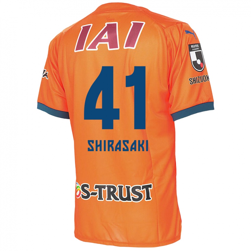 Criança Camisola Ryohei Shirasaki #41 Laranja Azul Principal 2024/25 Camisa