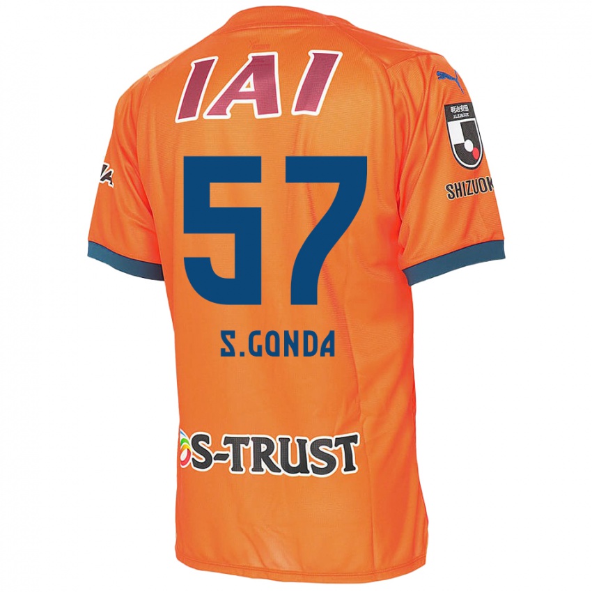 Criança Camisola Shuichi Gonda #57 Laranja Azul Principal 2024/25 Camisa