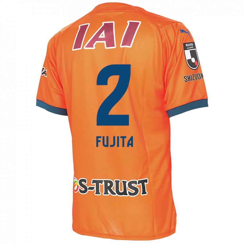 Criança Camisola Shunsuke Fujita #2 Laranja Azul Principal 2024/25 Camisa