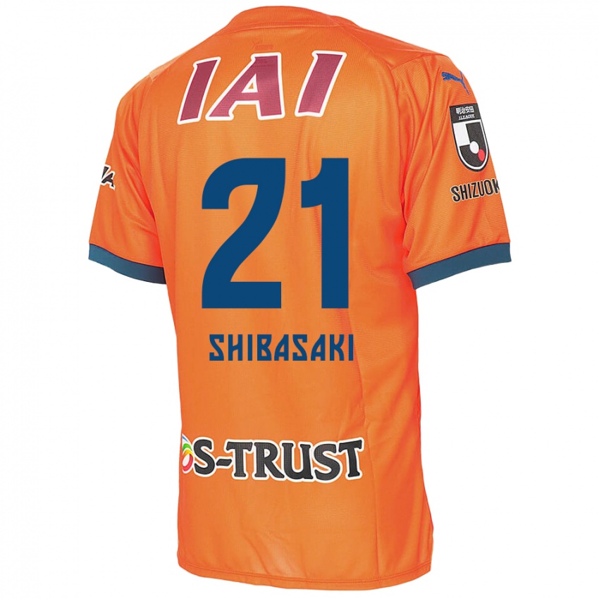 Criança Camisola Kaito Shibasaki #21 Laranja Azul Principal 2024/25 Camisa