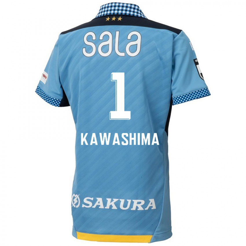 Criança Camisola Eiji Kawashima #1 Azul Preto Principal 2024/25 Camisa