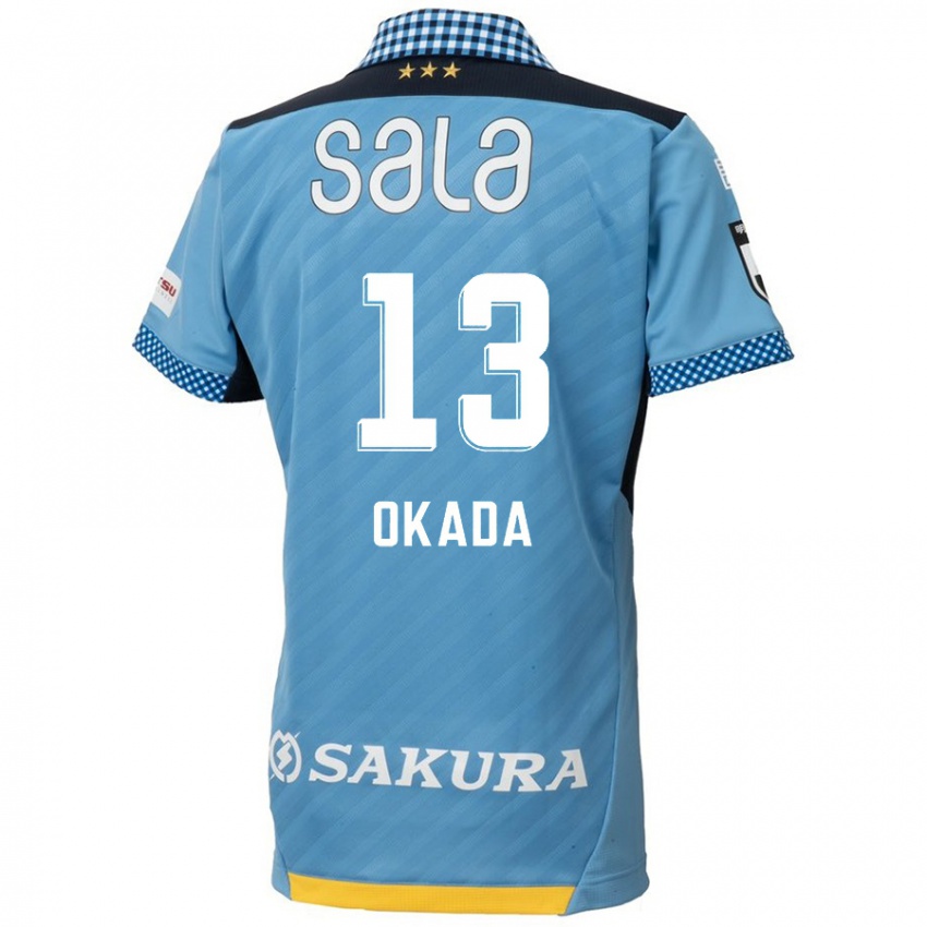 Criança Camisola Kosei Okada #13 Azul Preto Principal 2024/25 Camisa