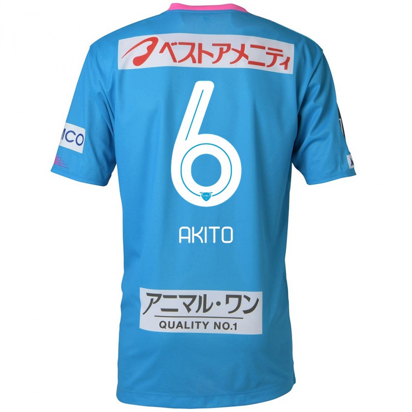 Criança Camisola Akito Fukuta #6 Azul Rosa Principal 2024/25 Camisa