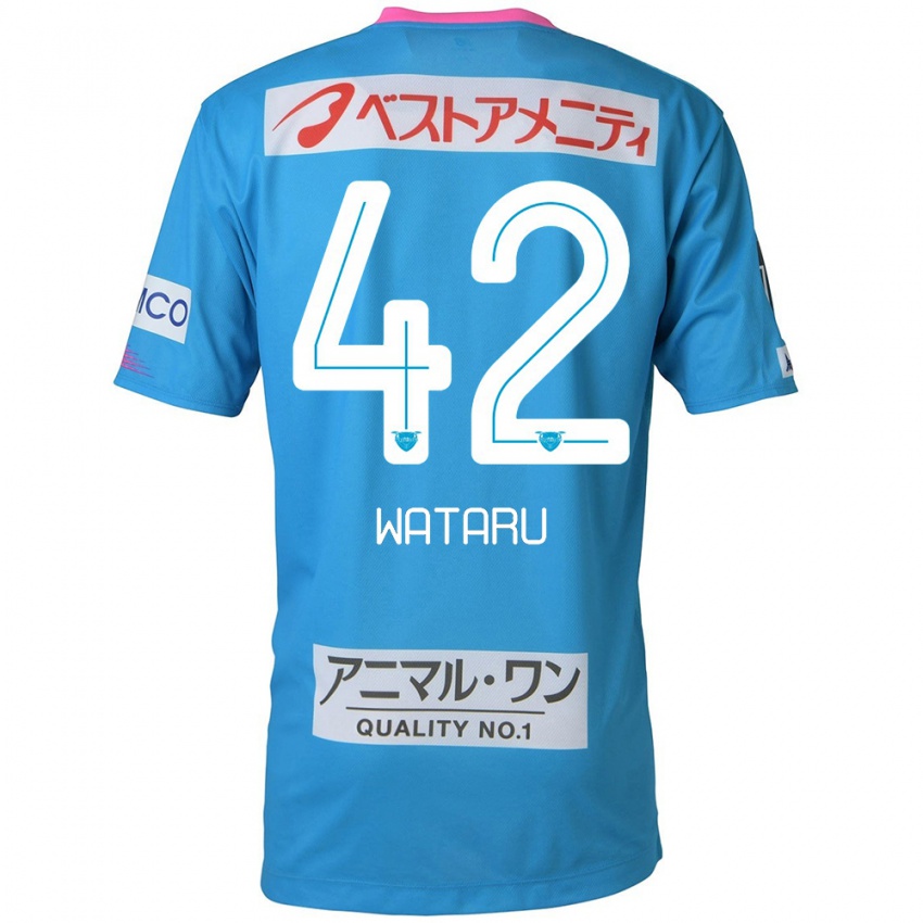 Criança Camisola Wataru Harada #42 Azul Rosa Principal 2024/25 Camisa