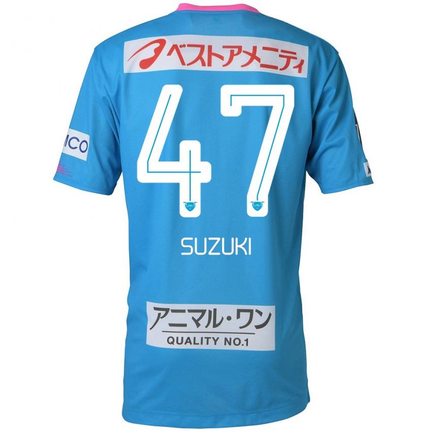 Criança Camisola Daichi Suzuki #47 Azul Rosa Principal 2024/25 Camisa