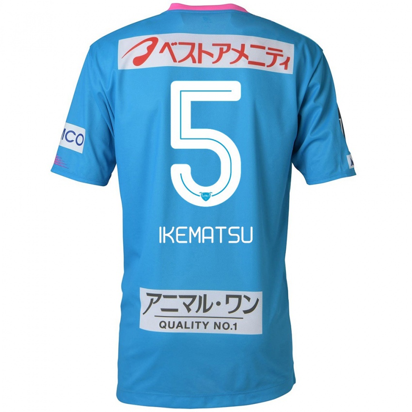 Criança Camisola Teppei Ikematsu #5 Azul Rosa Principal 2024/25 Camisa