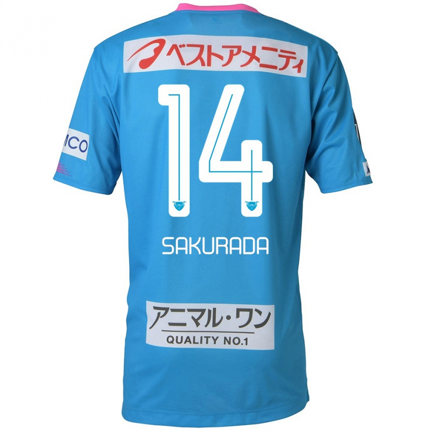 Criança Camisola Ryu Sakurada #14 Azul Rosa Principal 2024/25 Camisa