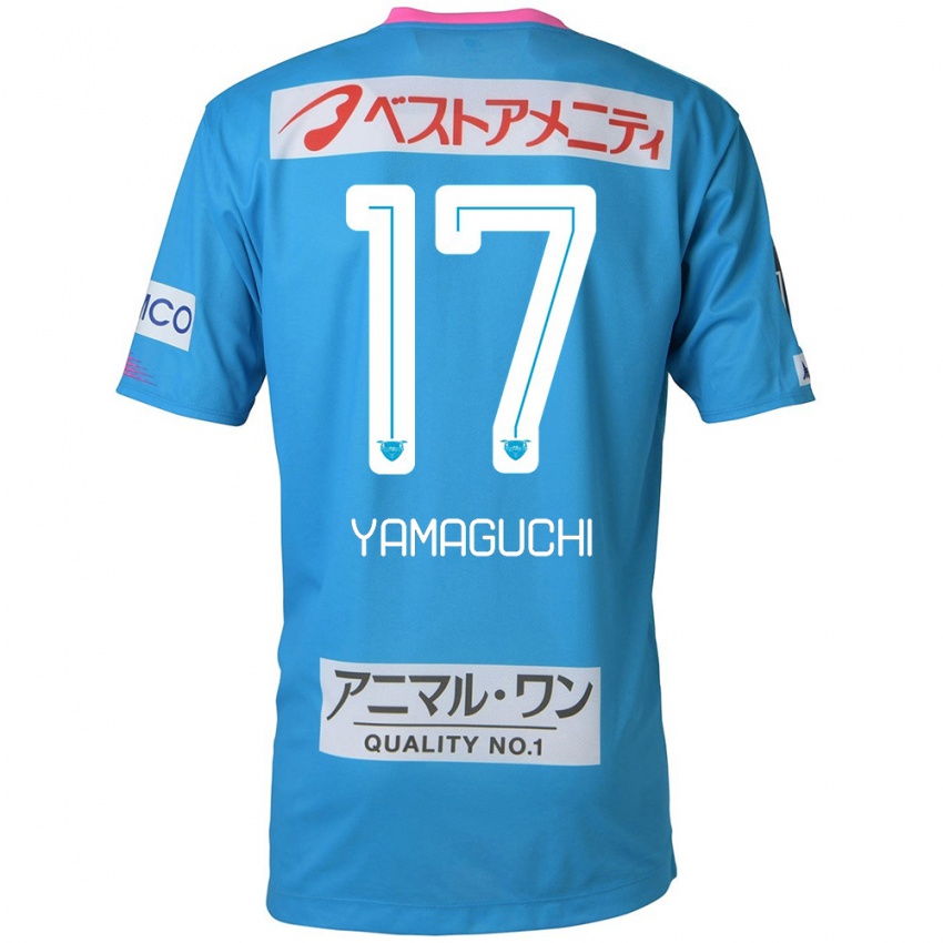 Criança Camisola Hikaru Yamaguchi #17 Azul Rosa Principal 2024/25 Camisa