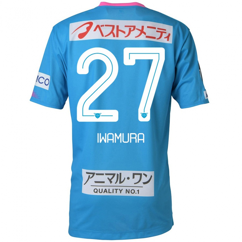 Criança Camisola Junnosuke Iwamura #27 Azul Rosa Principal 2024/25 Camisa