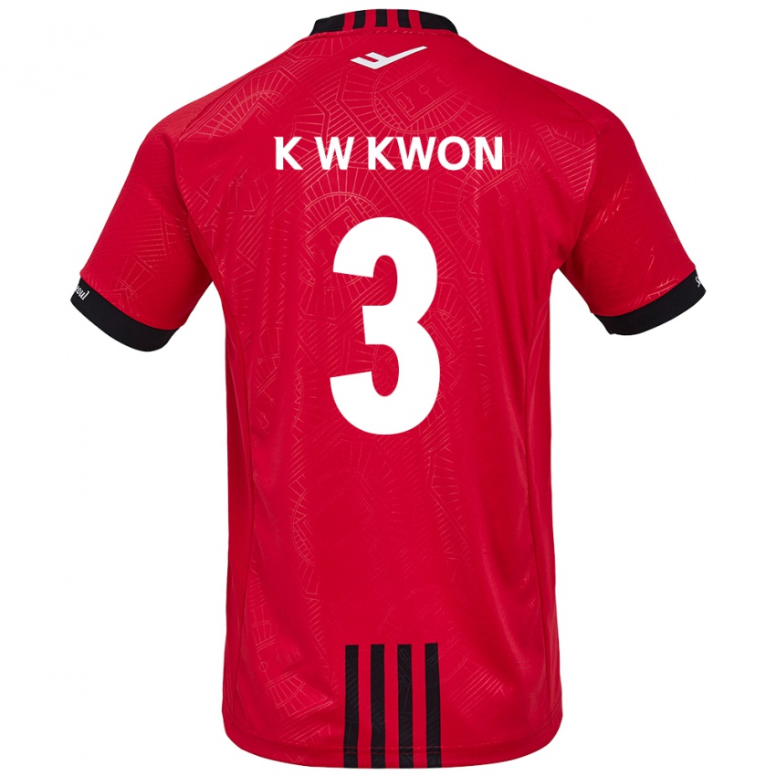 Criança Camisola Wan-Kyu Kwon #3 Vermelho Preto Principal 2024/25 Camisa