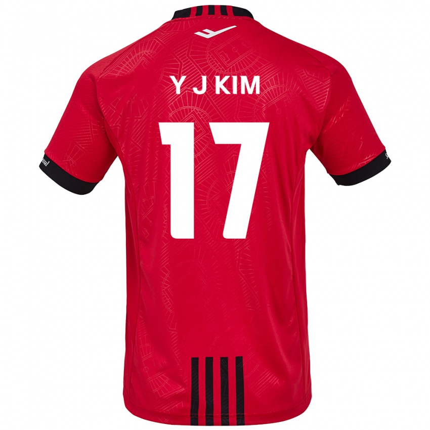 Criança Camisola Jin-Ya Kim #17 Vermelho Preto Principal 2024/25 Camisa