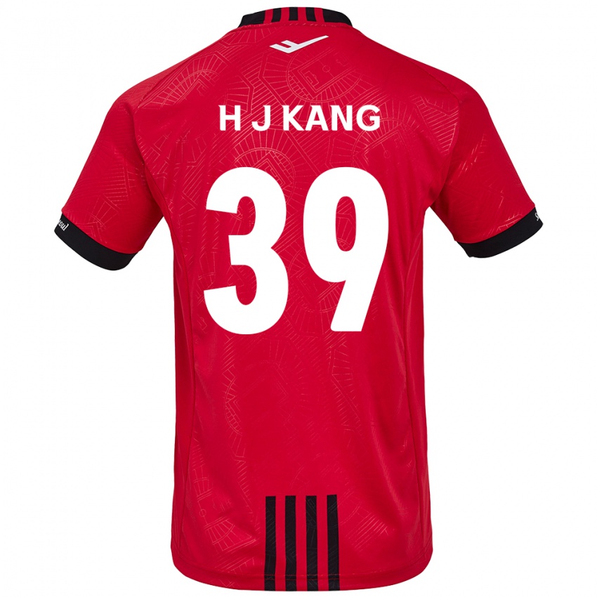 Criança Camisola Ju-Hyeok Kang #39 Vermelho Preto Principal 2024/25 Camisa