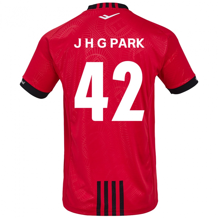 Criança Camisola Jang Han-Gyeol Park #42 Vermelho Preto Principal 2024/25 Camisa