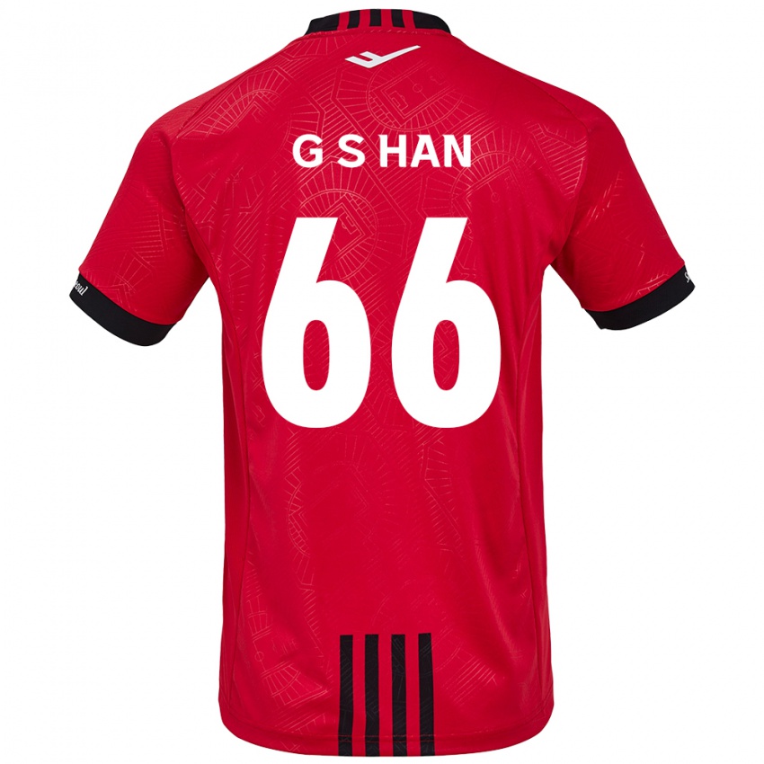 Criança Camisola Seung-Gyu Han #66 Vermelho Preto Principal 2024/25 Camisa