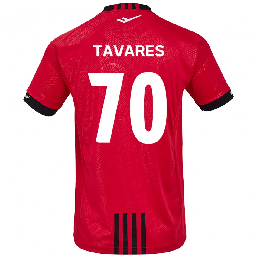 Criança Camisola Ronaldo Tavares #70 Vermelho Preto Principal 2024/25 Camisa