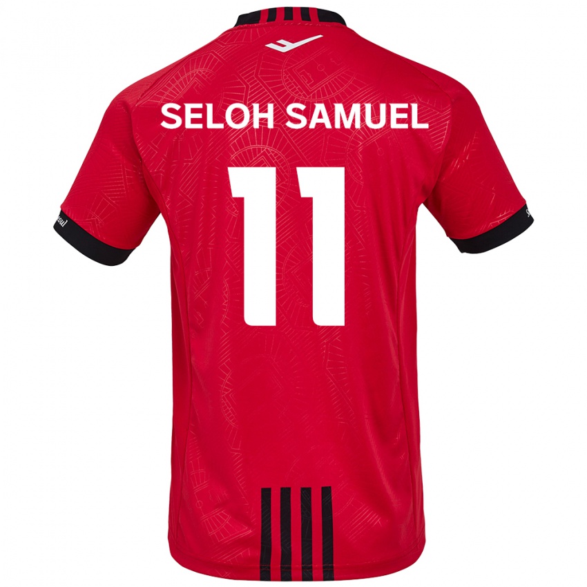 Criança Camisola Gbato Seloh Samuel #11 Vermelho Preto Principal 2024/25 Camisa