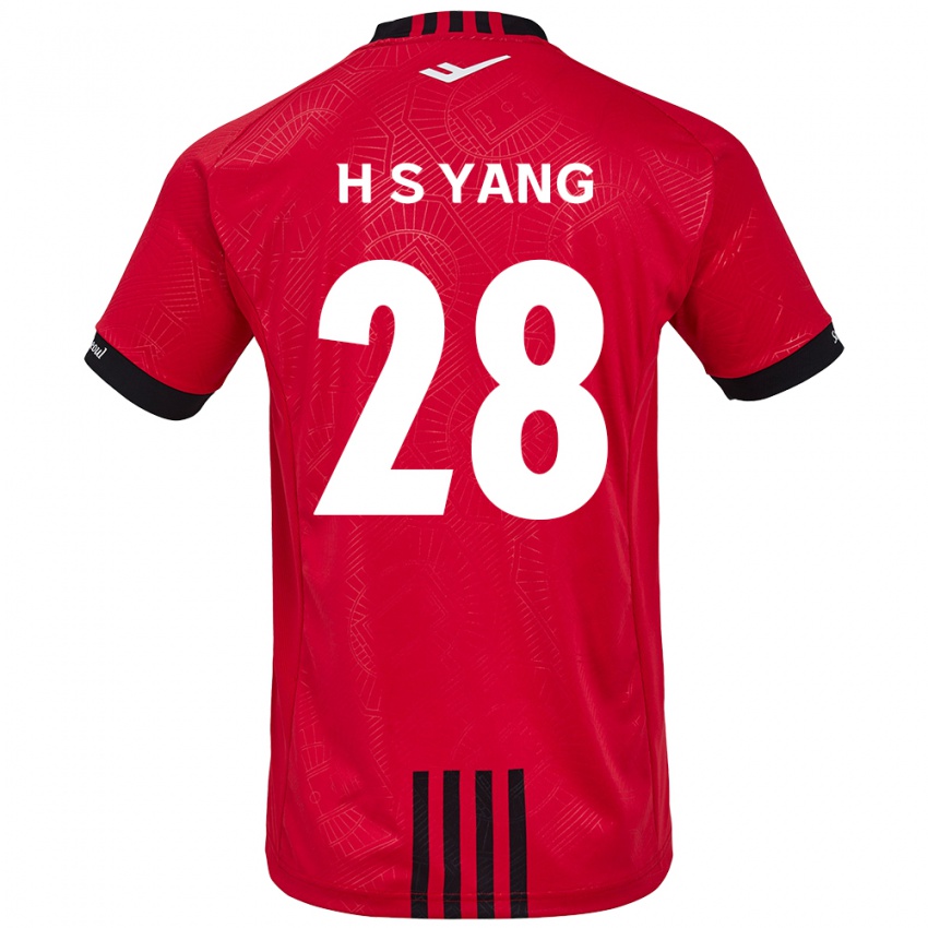 Criança Camisola Seung-Hyeon Yang #28 Vermelho Preto Principal 2024/25 Camisa