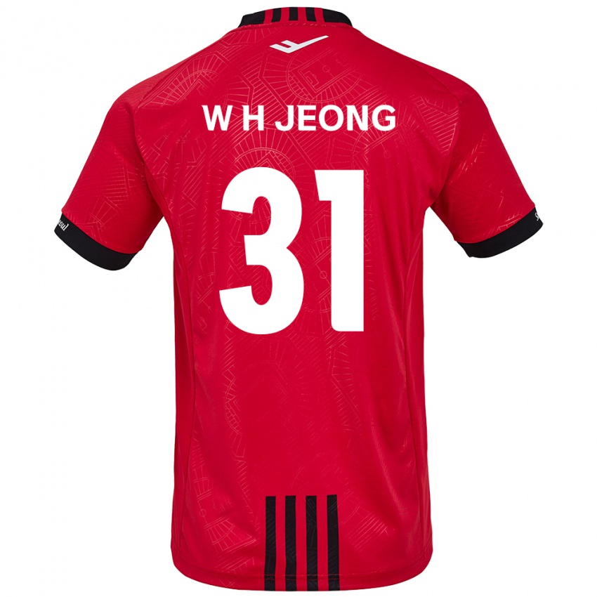 Criança Camisola Hyun-Woong Jeong #31 Vermelho Preto Principal 2024/25 Camisa