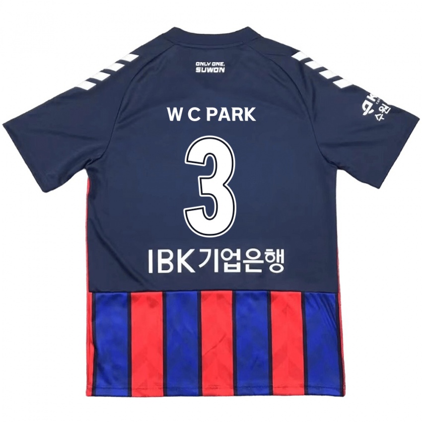 Criança Camisola Cheol-Woo Park #3 Azul Vermelho Principal 2024/25 Camisa