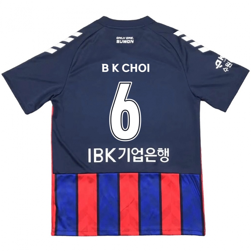 Criança Camisola Kyu-Baek Choi #6 Azul Vermelho Principal 2024/25 Camisa