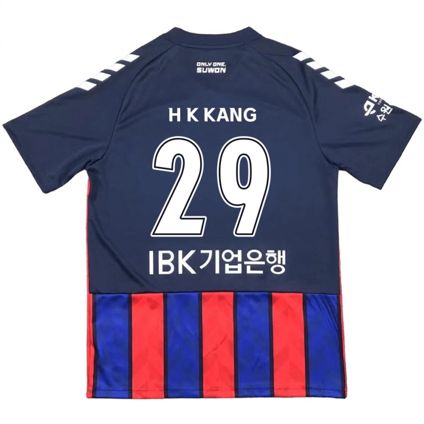 Criança Camisola Kyo-Hun Kang #29 Azul Vermelho Principal 2024/25 Camisa