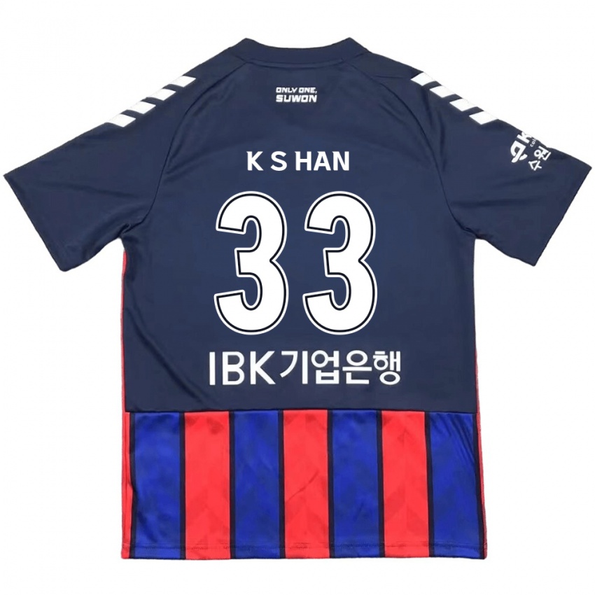 Criança Camisola Sang-Kyu Han #33 Azul Vermelho Principal 2024/25 Camisa