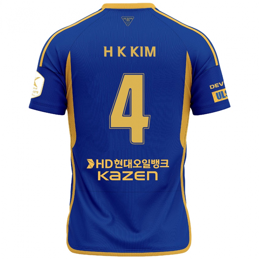 Criança Camisola Kee-Hee Kim #4 Azul Amarelo Principal 2024/25 Camisa