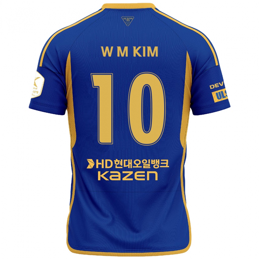 Criança Camisola Min-Woo Kim #10 Azul Amarelo Principal 2024/25 Camisa