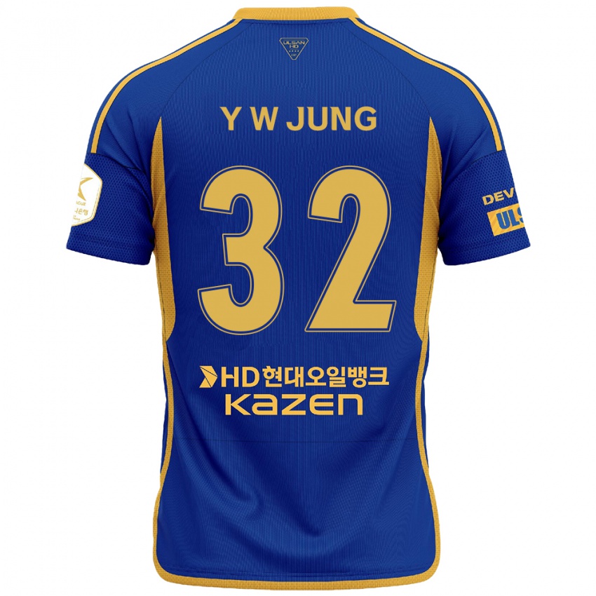 Criança Camisola Woo-Young Jung #32 Azul Amarelo Principal 2024/25 Camisa