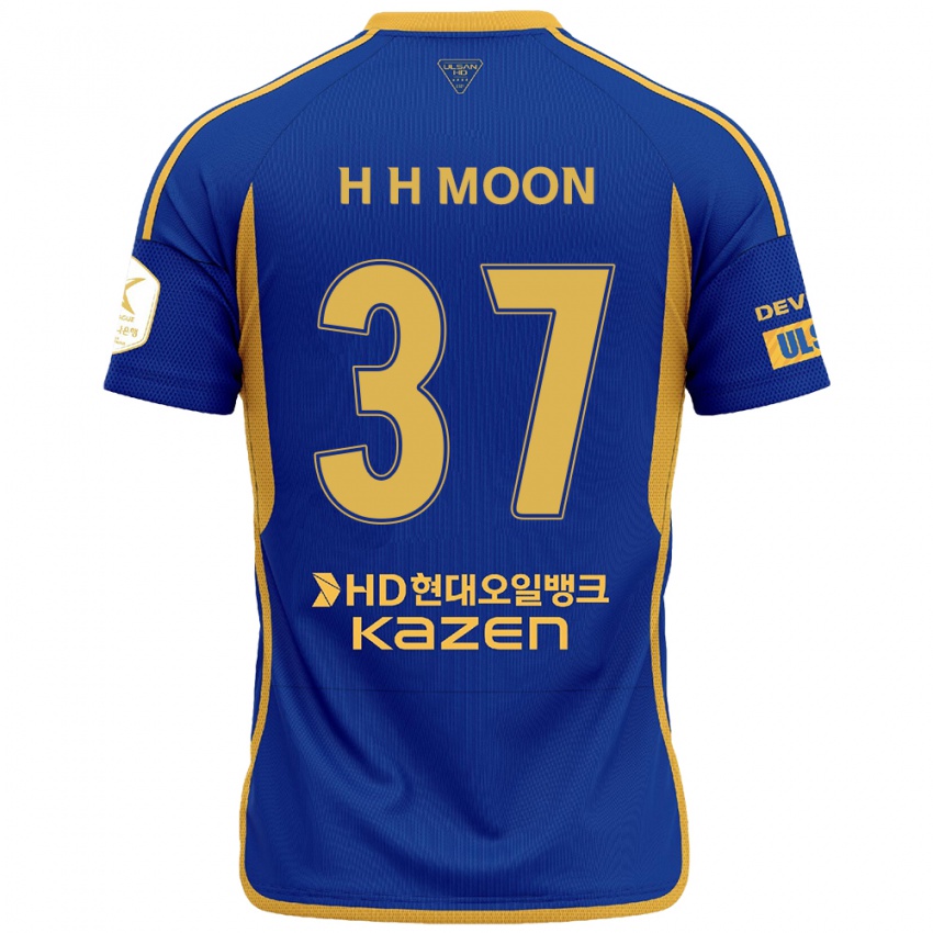 Criança Camisola Hyeon-Ho Moon #37 Azul Amarelo Principal 2024/25 Camisa