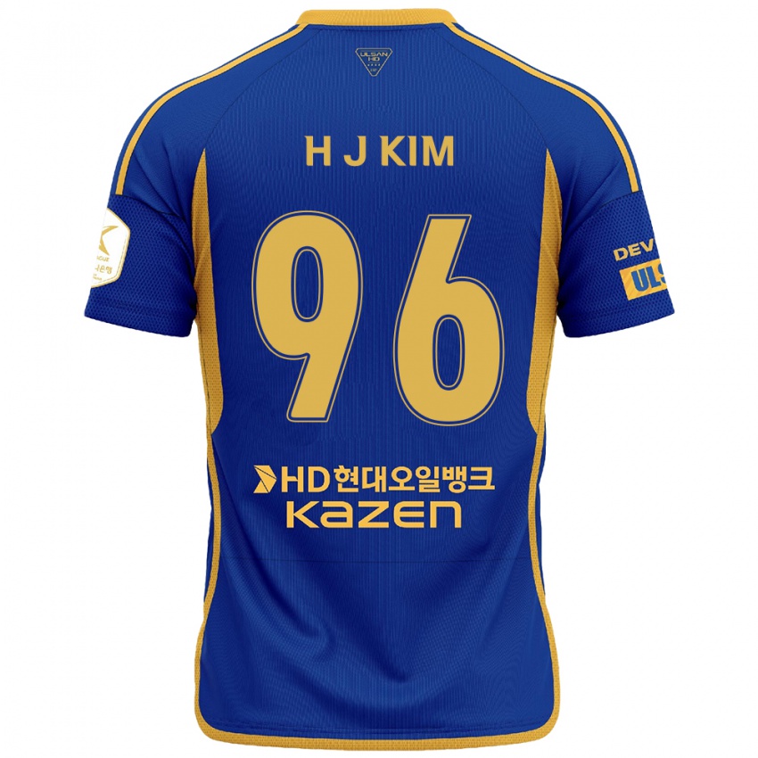 Criança Camisola Ji-Hyun Kim #96 Azul Amarelo Principal 2024/25 Camisa