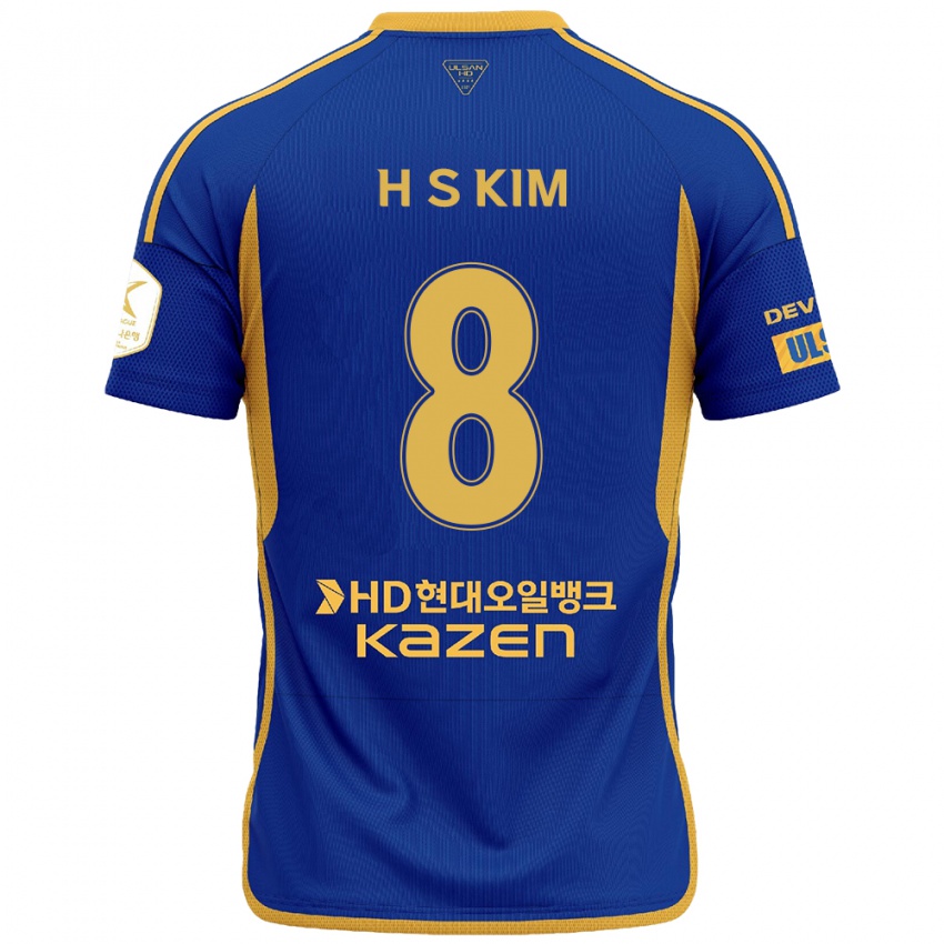 Criança Camisola Seung-Hyun Kim #8 Azul Amarelo Principal 2024/25 Camisa