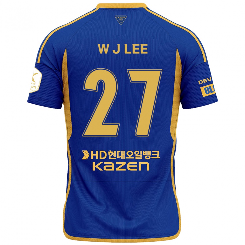 Criança Camisola Ji-Woo Lee #27 Azul Amarelo Principal 2024/25 Camisa