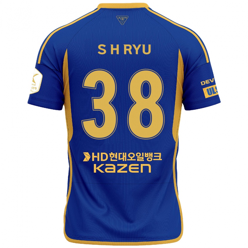 Criança Camisola Hye-Sung Ryu #38 Azul Amarelo Principal 2024/25 Camisa