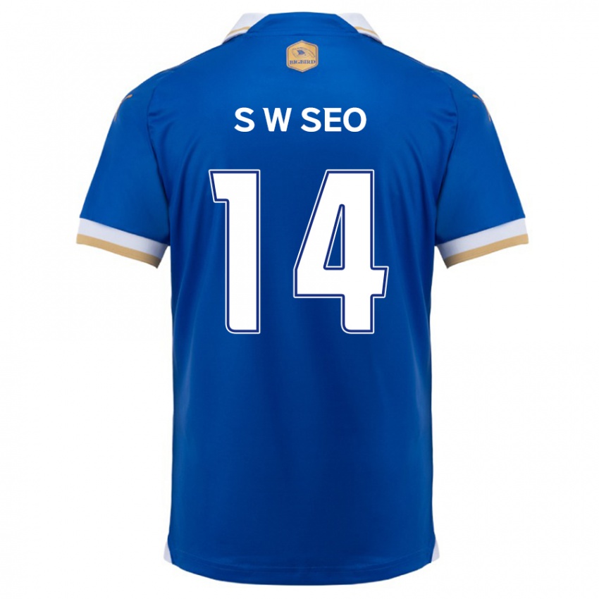 Criança Camisola Woo-Seong Seo #14 Branco Azulado Principal 2024/25 Camisa