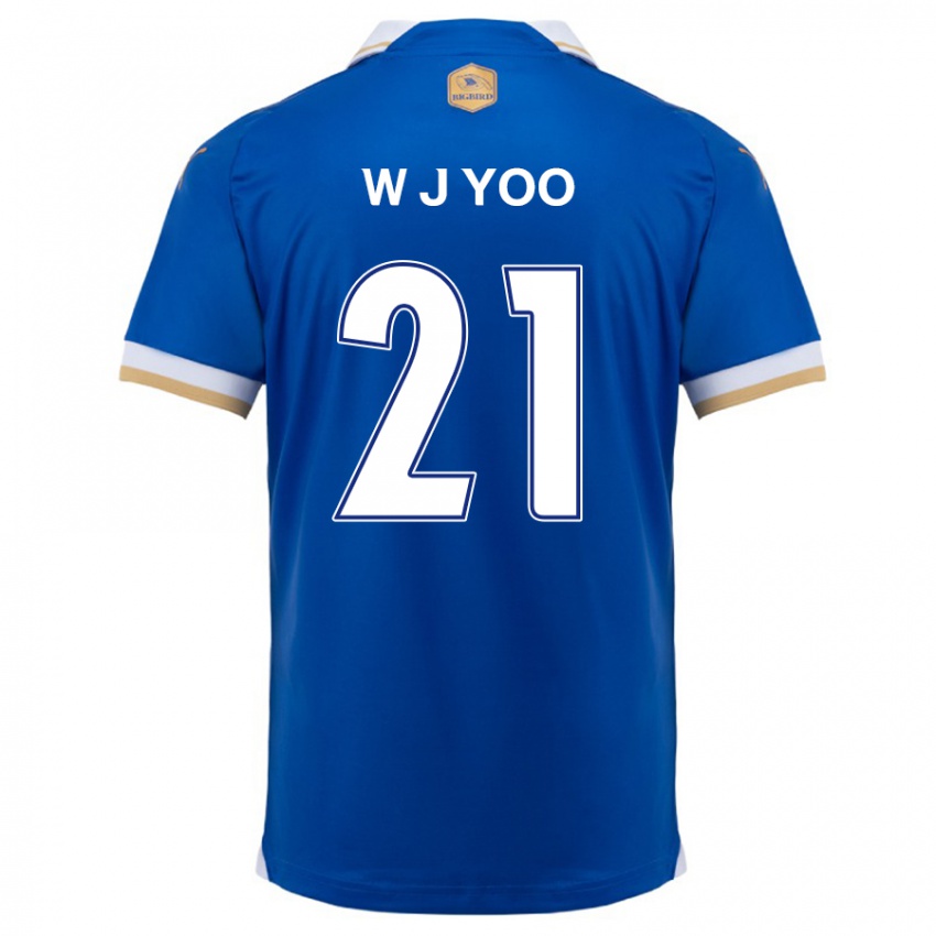 Criança Camisola Jin-Wook Yoo #21 Branco Azulado Principal 2024/25 Camisa